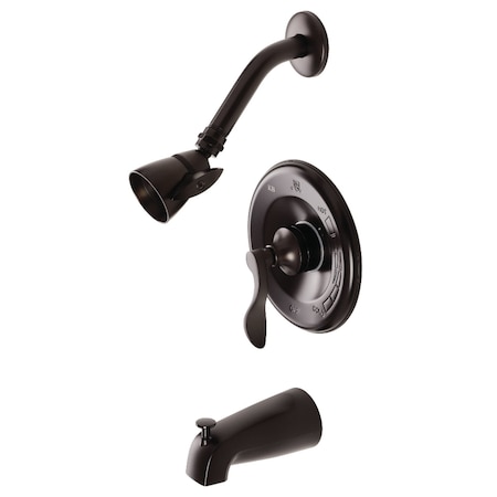 Kingston Brass Tub and Shower Faucet, 3, Wall Mount, Oil Rubbed Bronze KB8635DFL